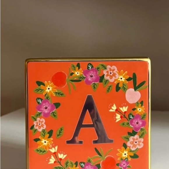 Floral Monogram 'A' Decorative Block - Picture 1 of 2